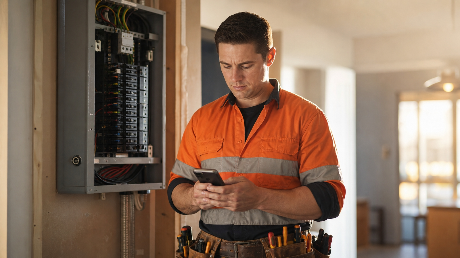 Solo field service technician running his business from the driver's seat using Decker on iPhone