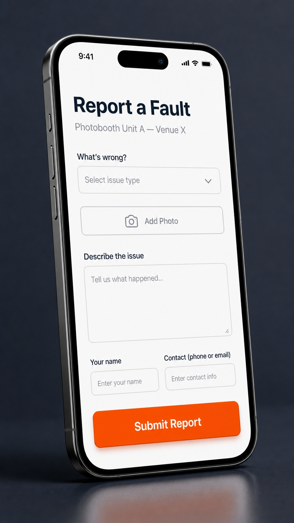 Decker mobile invoice screen with Send via WhatsApp button — field service software for solo technicians